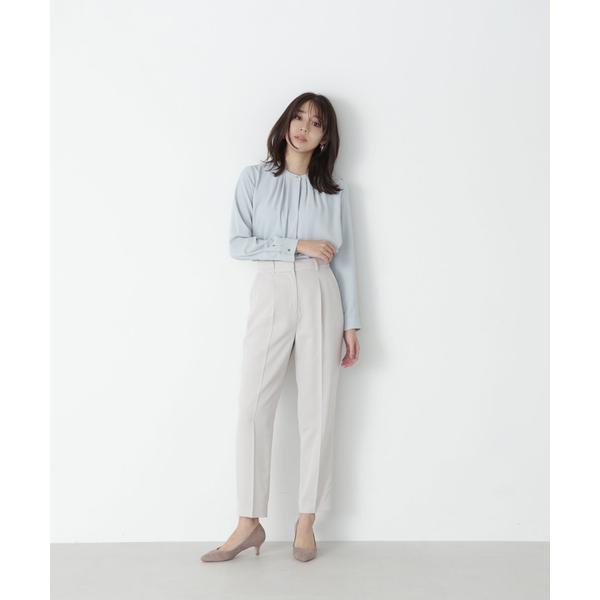 [ナチュラルビューティーベーシック] ジャケット ＜ポリエステルドビーSET U ナチュラルビューティーベーシック NATURAL BEAUTY BASIC [洗える]＜ポリエステルドビーSET UP＞ノーカラージャケット  （ライトグレー） - ファッション通販 MAGASEEK(マガシーク)
