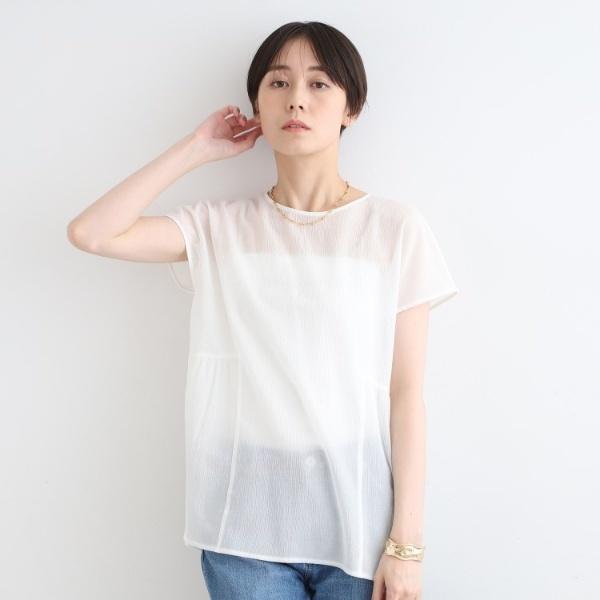 INDIVI 【洗える】ペプラム風デザインきれいめカットソー