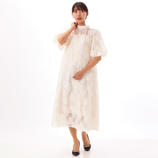 プレフェリール（PREFERIR）/ボトルネックドレス　ランタンスリーブワンピースパーティー PREFERIR（プレフェリール） ボトルネックドレス ランタンスリーブ