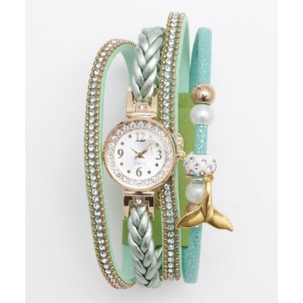 型番：42CZ4208-2024ブランド：カヒコ商品名：【カヒコ】ホエールビジュウォッチカラー：ミント/ライトブルー/ベージュ/シルバー