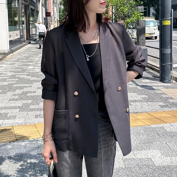 Doux Archives メッシュテーラードダブルジャケット　ブラック DOUX ARCHIVES メッシュテーラードダブルジャケット : マルイ(丸井