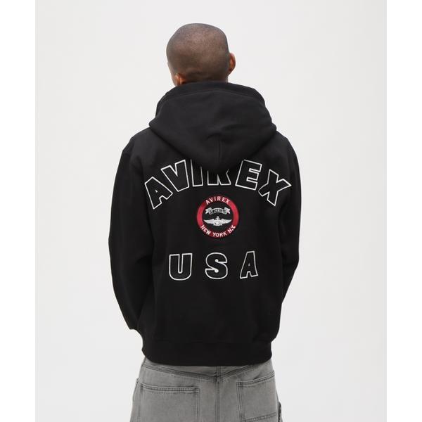 AVIREX（アヴィレックス） VARSITY LOGO SWEAT ZIP UP PARKA ／バー 