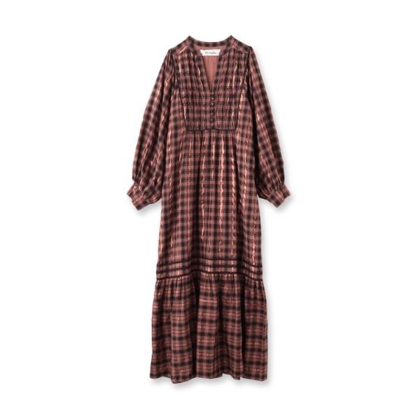 Sara mallika 古着 コットンチェック柄 シャーリング フレアスカート