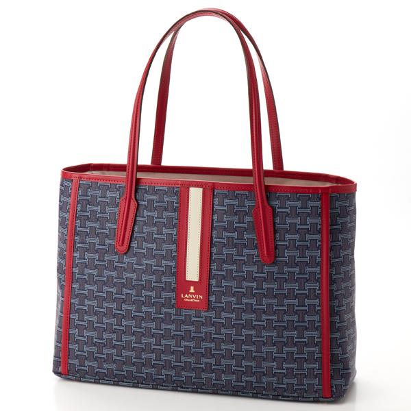 【美品】トートバッグ ショルダー ランバンコレクション LANVIN ランバン コレクション】 レジェ ショルダー付き手提げバッグ