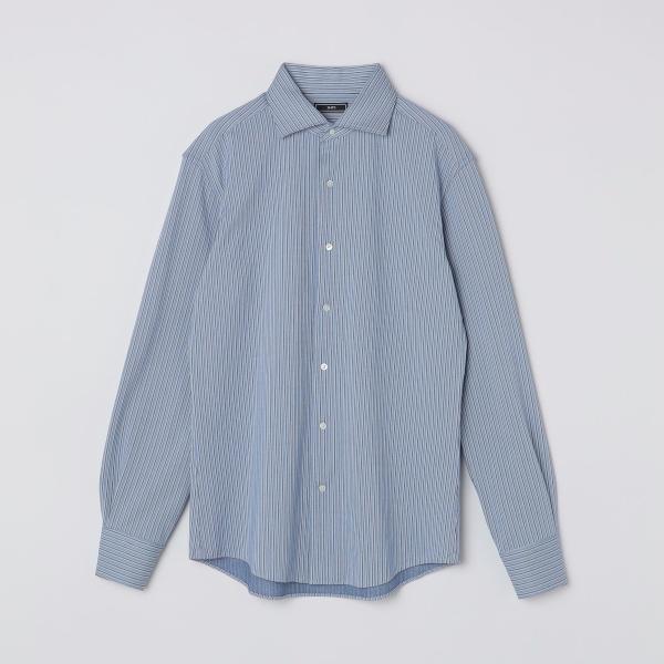 型番：112040393ブランド：シップス商品名：SHIPS: ジャージー マルチストライプ ワンピースカラー シャツカラー：スカイブルー