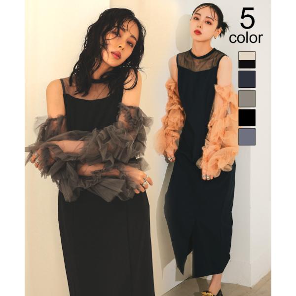 ANDRESD detached sleeve dress ネイビー　Mサイズ my closet / detached sleeve dress Mnv