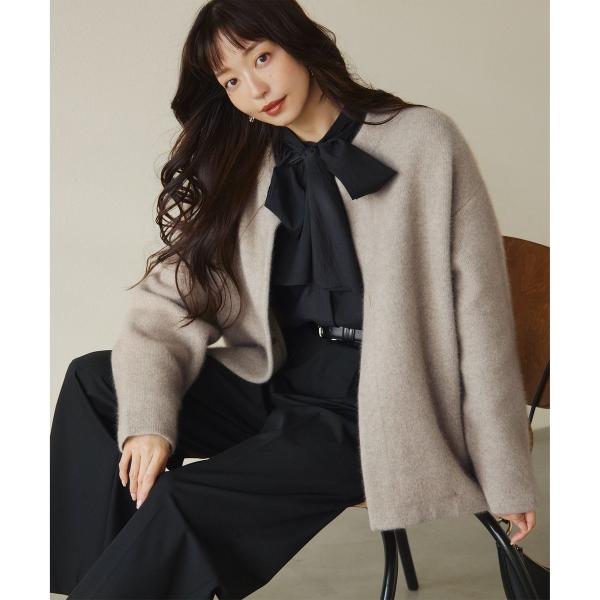 23区【未使用タグ付】洗えるラクーンブレンドダブルフェイス ニットカーディガン 23区（ニジュウサンク） 【CLASSY.11月号掲載/洗える】ラクーン