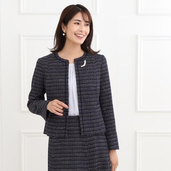 日本製★reflect★WOMENS★フォーマルツイードスーツ★ M ★ブラック Reflect 【フォーマルセットアップ可】ツイードジャケット