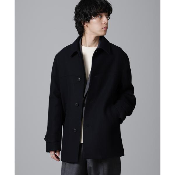 ウールカシミヤ二重織りメルトンカーコート ウール カシミヤ 二重織り メルトン カー コート