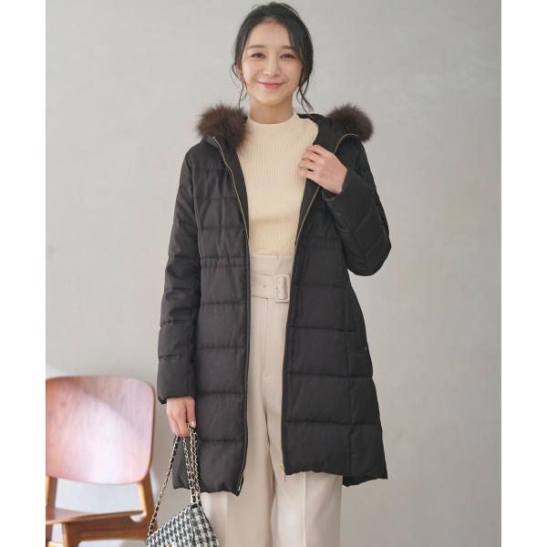 any SiS【洗える】リッチファーフードロング ダウン ANY SIS（エニィスィス） 【撥水・洗える】リッチファーフードロング