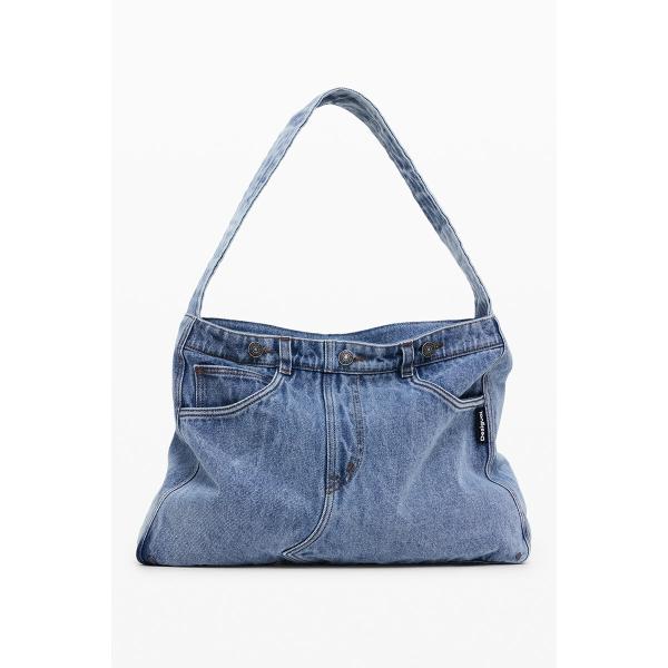 desigual デニムハンドバッグ 中古 キーホルダーあり デシグアル Desigual デニムショルダーバッグ （ブルー） -waja