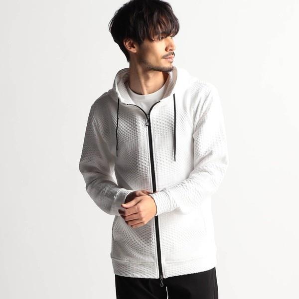 ニコルクラブフォーメン（NICOLE CLUB FOR MEN）/ジオメトリックジャガードフードパーカー NICOLE CLUB FOR MEN（ニコルクラブフォーメン） ジオメトリック