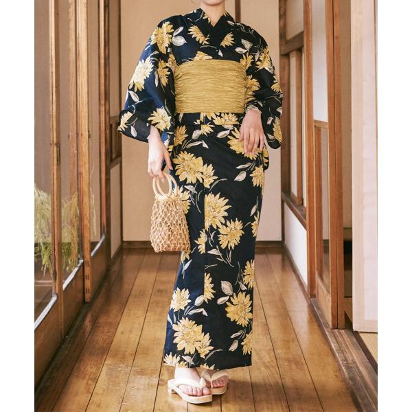 画像 1枚目のフルセット◆品ある向日葵（ひまわり）黒紺浴衣◆ 楽天市場】向日葵 浴衣（和服｜レディースファッション）の通販