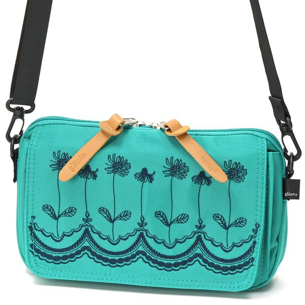 スーパーハッカ（SUPER HAKKA）/「glanta」フラワースカラップ刺繍ウォレットショルダーバッグ SUPER HAKKA（スーパーハッカ） 「glanta」フラワースカラップ刺繍