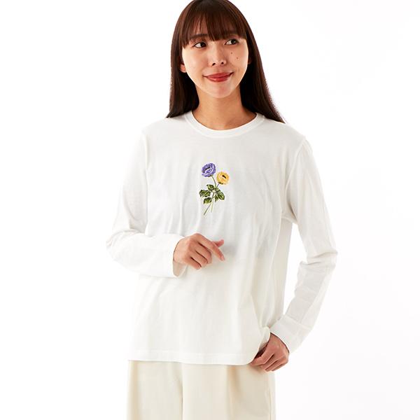 SUPER HAKKA（スーパーハッカ） 30/-天竺 花のワルツ刺繍ロング