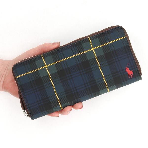 【美品】POLO RALPH LAUREN 牛 革ラウンドファスナー長財布 POLO RALPH LAUREN（ポロ・ラルフローレン） ポロ ラルフローレン