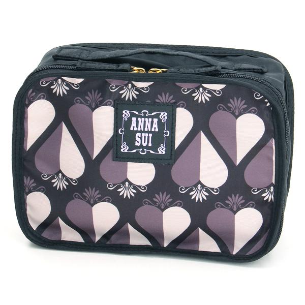 型番：0012230001ブランド：アナ スイ商品名：アナスイ　収納ポーチ/トラベルポーチ　小　ミニポーチ付き　シックハート　【ANNA SUI】カラー：ブラック