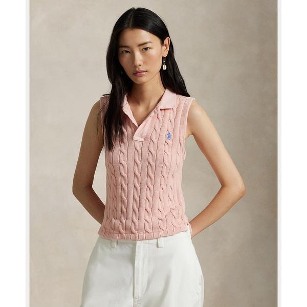 【美品】POLO ラルフローレン　ケーブルニットクロップドポロシャツ POLO RALPH LAUREN（ポロ・ラルフローレン） ケーブルニット