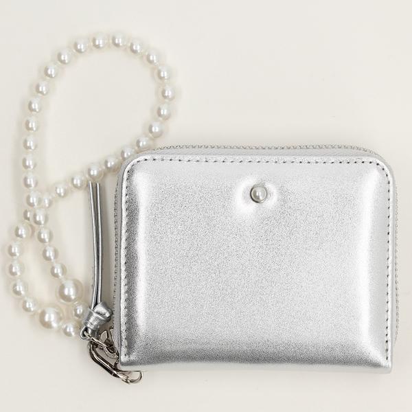 ペルケ（perche’）/【コンパクト財布】ペルケ perche / パール調ストラップ・ジャバラカードウォレット コンパクト財布】ペルケ perche / パール調ストラップ・ジャバラカード