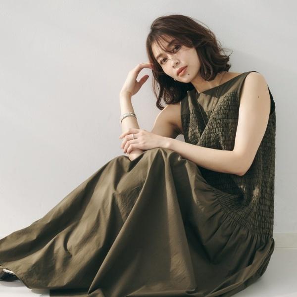 UNTITLED（アンタイトル） 【コットン100夏ワンピナロー】シャーリング