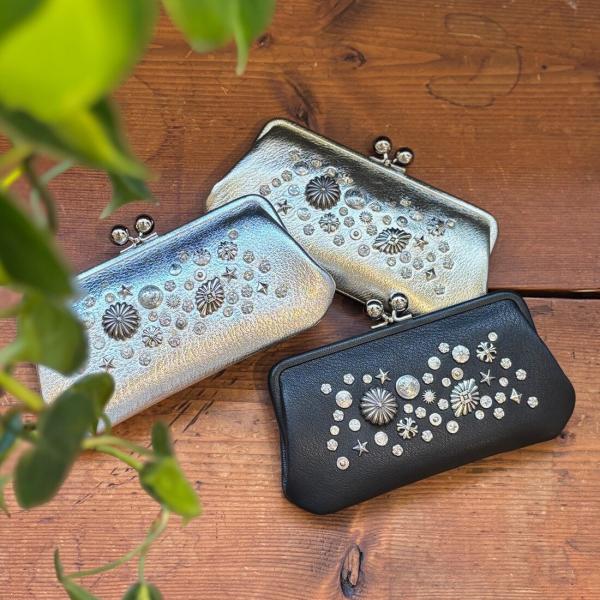 ペルケ perche / マルチスタッズがま口ロングウォレット 0101marui_cf0200590501