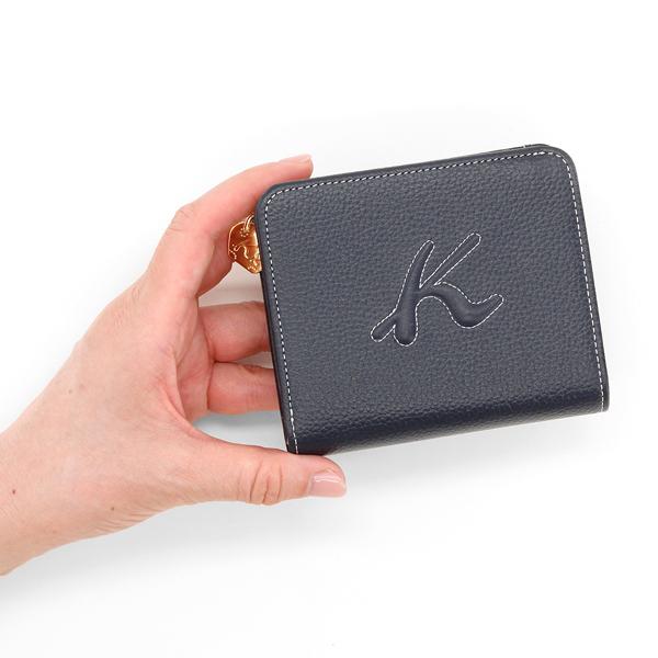 新品未使用　Kitamura K2　レザー　二つ折り財布　ネイビー　金　ロゴ キタムラK2（KitamuraK2） 牛革二つ折り財布 : マルイ(丸井)Yahoo!店
