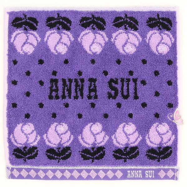 ANNA SUI アナスイ タオルハンカチ はみ出しバタフライ刺繍