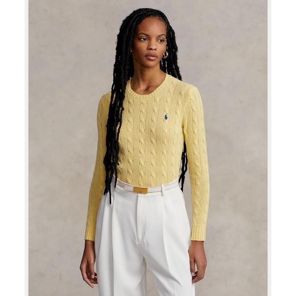 美品PoloRalphLauren ケーブルウールカシミヤ クルーネックセーター POLO RALPH LAUREN ケーブル ウールカシミヤ クルーネック セーター