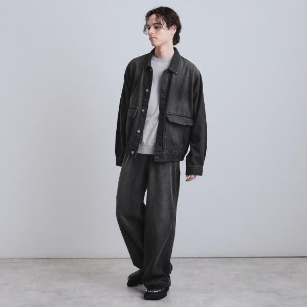 tk.TAKEO KIKUCHI デニムブルゾン＋ワイドデニムパンツ tk.TAKEO KIKUCHI（ティーケータケオキクチ） 【上下2点セット】デニム