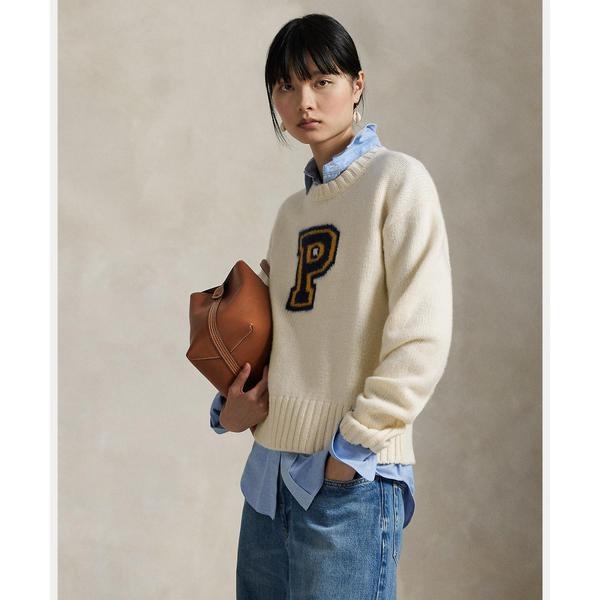 ラルフローレンPロゴ ウールブレンド クルーネック セーター ニット POLO RALPH LAUREN（ポロ・ラルフローレン） Pロゴ ウールブレンド