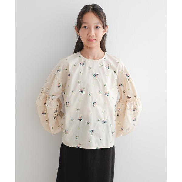 新品タグ付きフラワー刺繍ゆるブラウス 袖に花刺しゅうの柔らかコールブラウス – to blossom