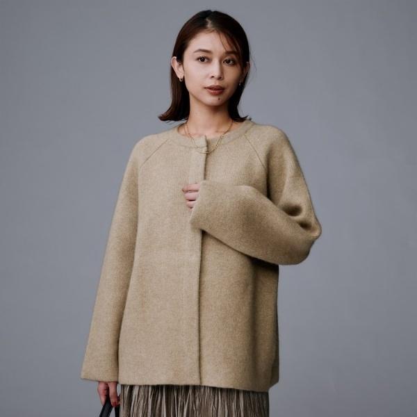 UNTITLED（アンタイトル） 【軽アウターミドル丈】ウールニット