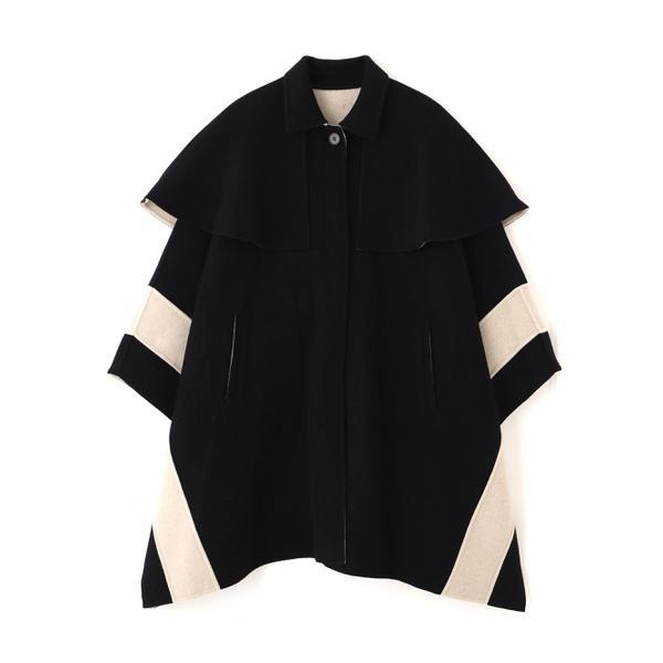 anuans♡ ウールリバーケープコート （BLACK) セーラーカラーダブル