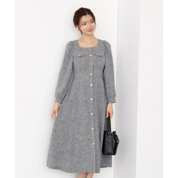 フロント釦ツイードワンピース 25AW プロポーションボディドレッシング PROPORTION BODY DRESSING（プロポーションボディドレッシング