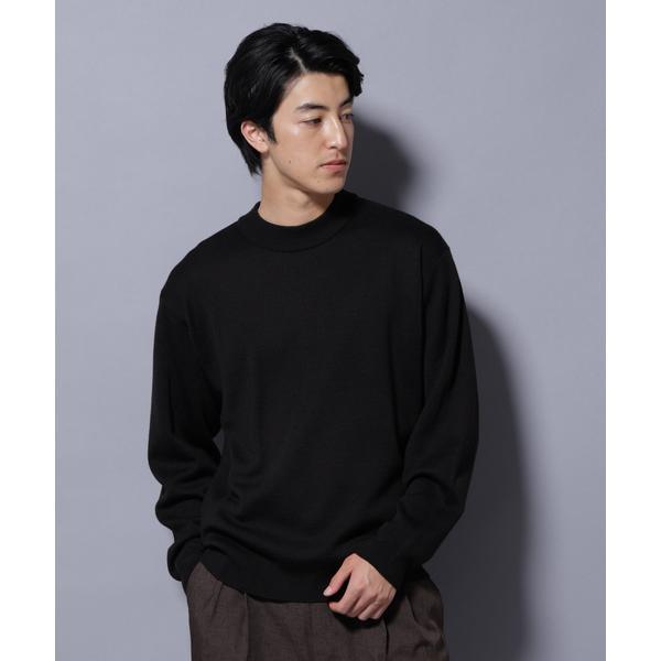 タスマニアウールミックス ミラノリブリラックスモックネックニット