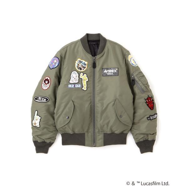 スター・ウォーズ/フォースの覚醒　刺繍ロゴ　MA-1 クルージャケット AVIREX（アヴィレックス） 《STAR WARS COLLECTION》FLIGHT JACKET MA
