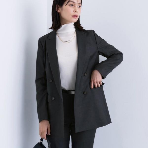 GIVENCY PARIS ハンドメイドインイタリア　シルクウールジャケット48 INDIVI（インディヴィ） 【日本製／スーツ／通勤】シルクウール