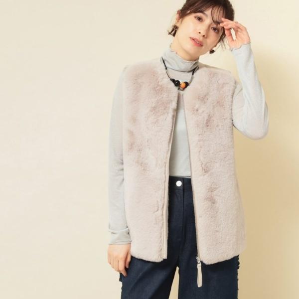 SunaUna（スーナウーナ） 【3色展開】フェイクファーベスト : マルイ