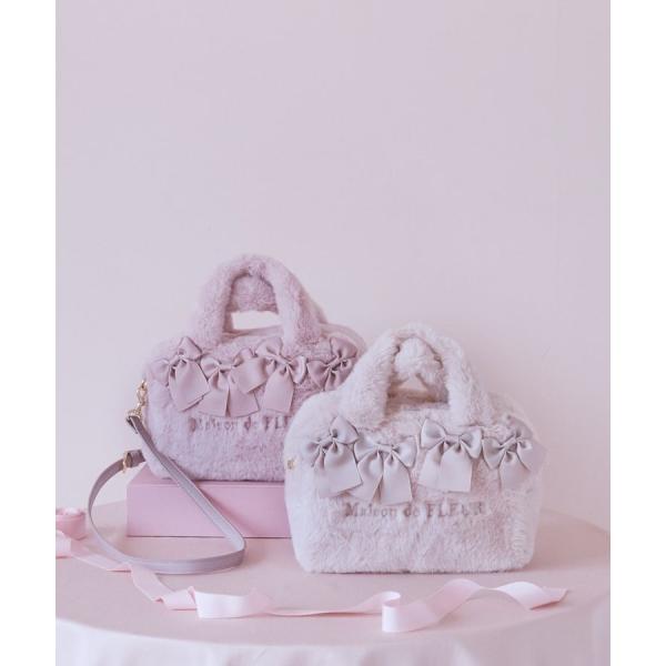 ミニファーリボン ❁273〜276 Maison de FLEUR ピンクマニア2Wayファーリボンミニバッグ