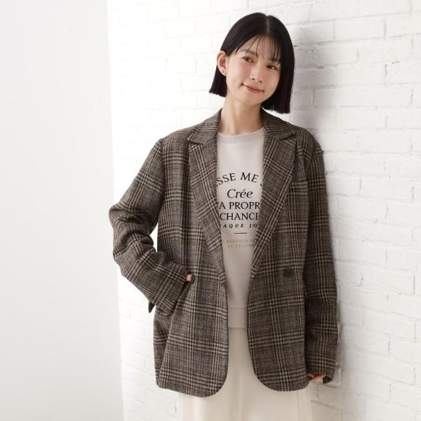 THE SHOP TK 【洗えるアウター】ヘリンボーン＆チェック柄ジャケット