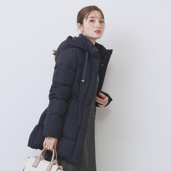 型番：C5894003ブランド：インデックス商品名：KAWADAダウンドロストミドルコート【撥水洗濯機OK2WAY静電気防止裏地】《XS〜3L》カラー：ブラック（０１９）/グレージュ（０５０）/ネイビー（０９４）/アイボリー（８０４）/ブラ...