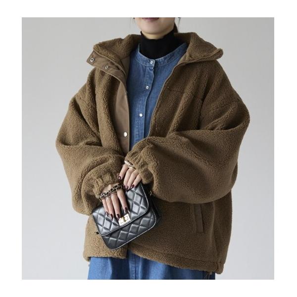 プレフェリール（PREFERIR）/ボアスタンドブルゾン カラーコート PREFERIR（プレフェリール） ボアスタンドブルゾン カラーコート