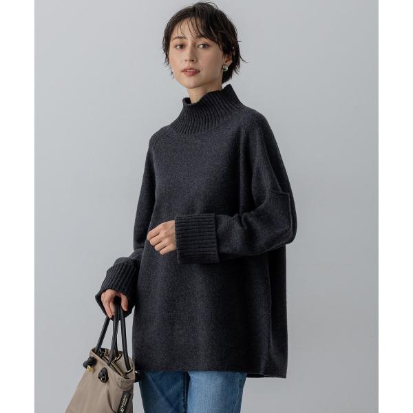 23区【新品タグ付】25AW ボイルドウール ニットチュニック ネイビー 38 23区（ニジュウサンク） 【新色追加】ボイルドウールコンビニット