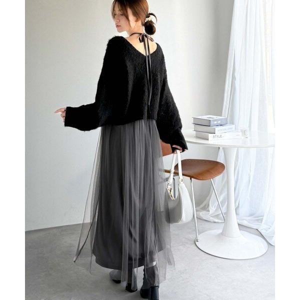 2025AW新作】褒められワンピ♪マルチwayニット×チュールワンピース