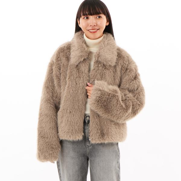 PREFERIR（プレフェリール） シャギーショートコート ファーブルゾン