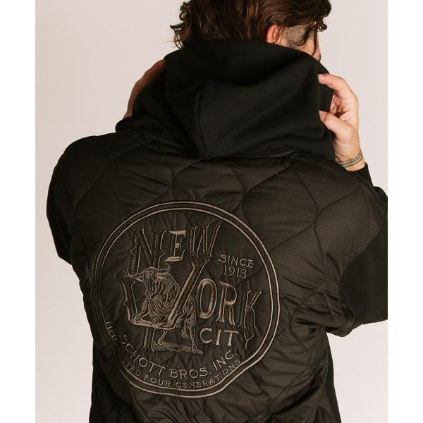 QUILTED COMBI. ZIP HOODED／キルティング コンビ ジップパーカー