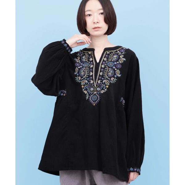 チチカカ（titicaca）/Rico ペイズリー刺繍コーデュロイプルオーバー チチカカ（TITICACA） Rico ペイズリー刺繍コーデュロイプルオーバー