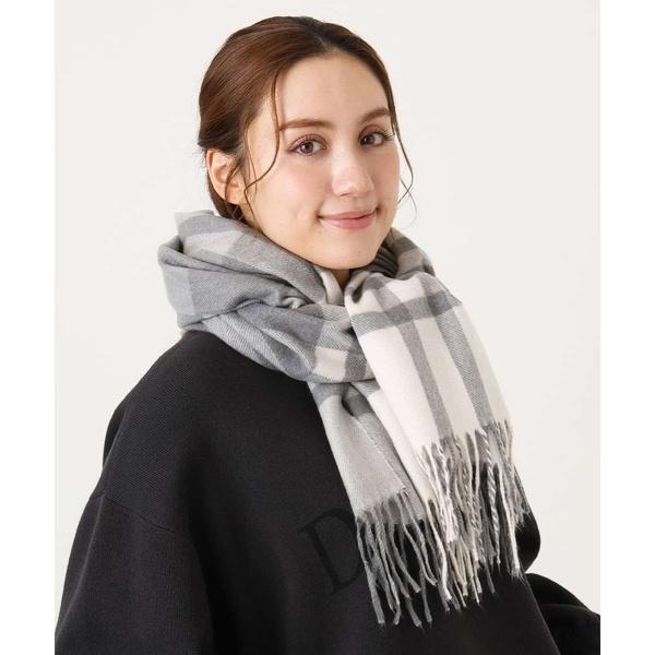 eur3（エウルキューブ） カラーチェックフリンジマフラー : マルイ