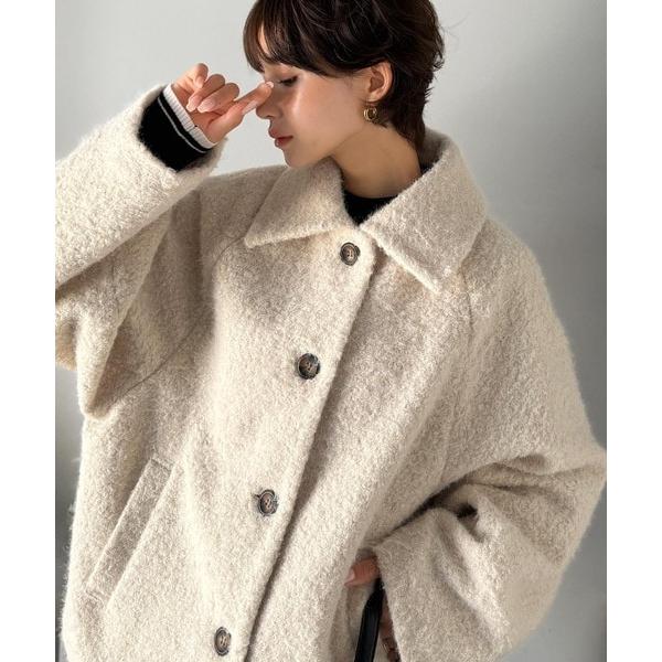 ベーシックアウターを、素材感で大人見えに◎リングシャギーショート