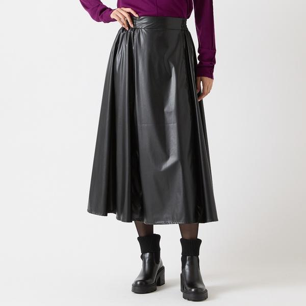 COMME des GARCONS 24FW フェイクレザースカート M インポート素材・洗える】フェイクレザーギャザースカート : マルイ